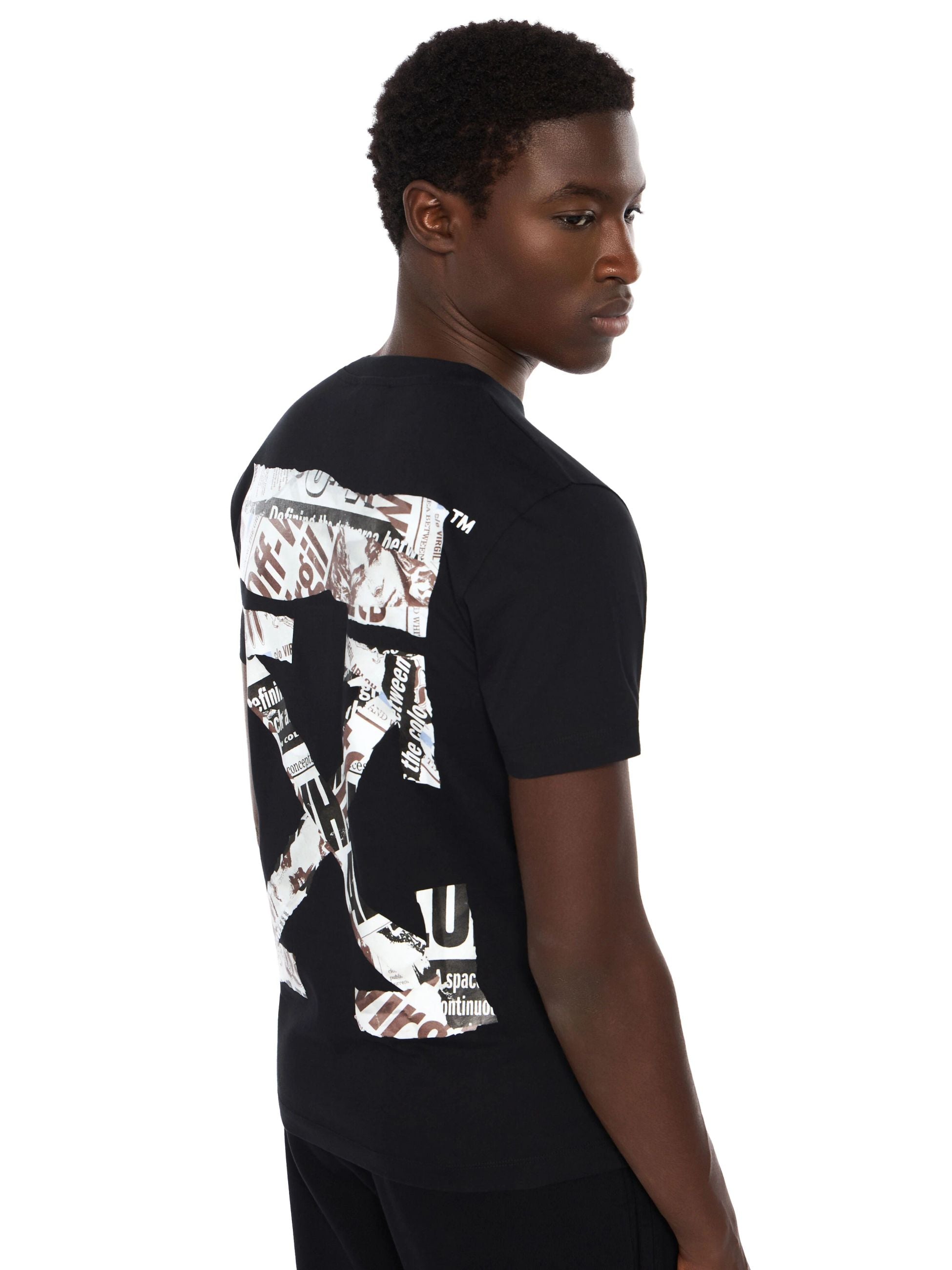 NEWSPAPER ARR SLIM SS TEE - - OFF-WHITE