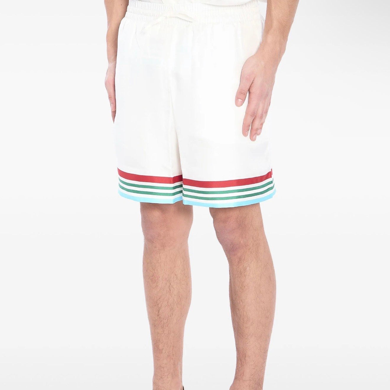 SILK TWILL DRAWSTRING SHORTS - - CASABLANCA