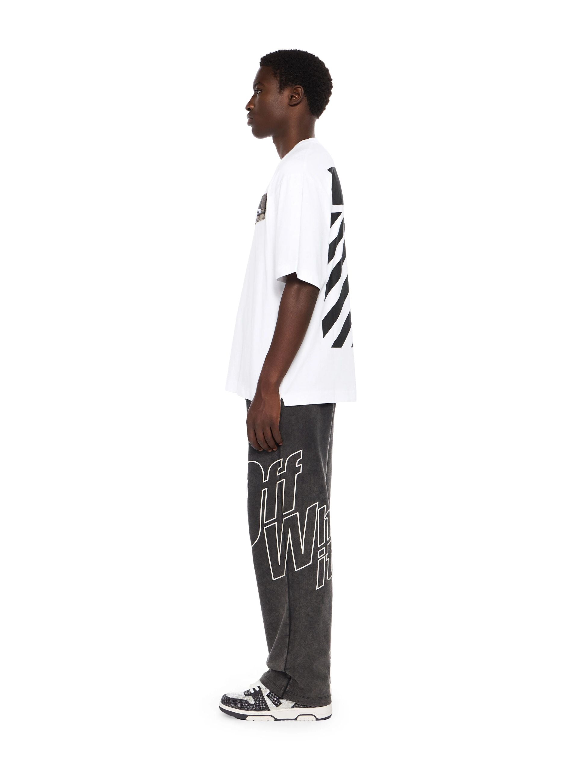 FLANNEL DIAG SKATE TEE - - OFF-WHITE