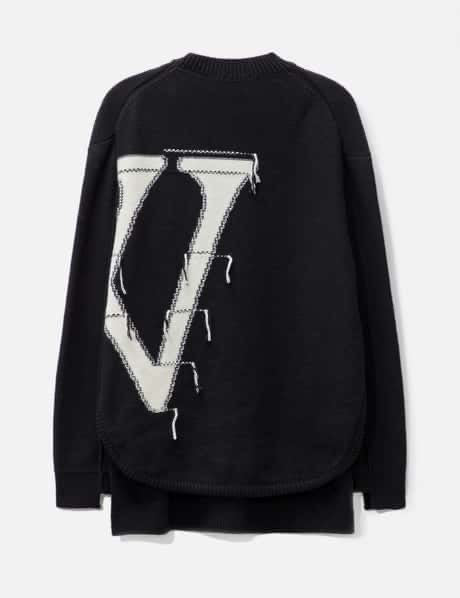 OW MAXI LOGO KNIT CREWNECK - - OFF-WHITE