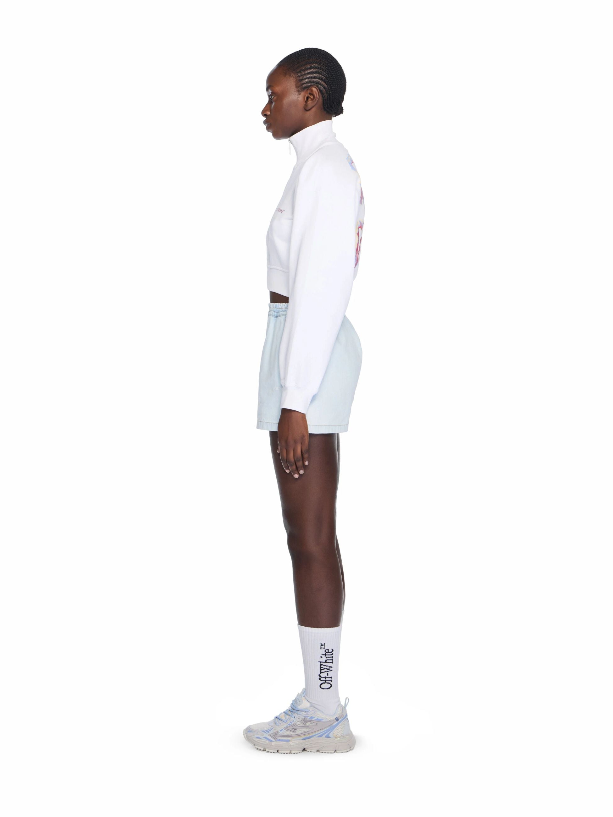 WATER ARROW CROP ZIP-UP JACKET - - OFF-WHITE DONNA