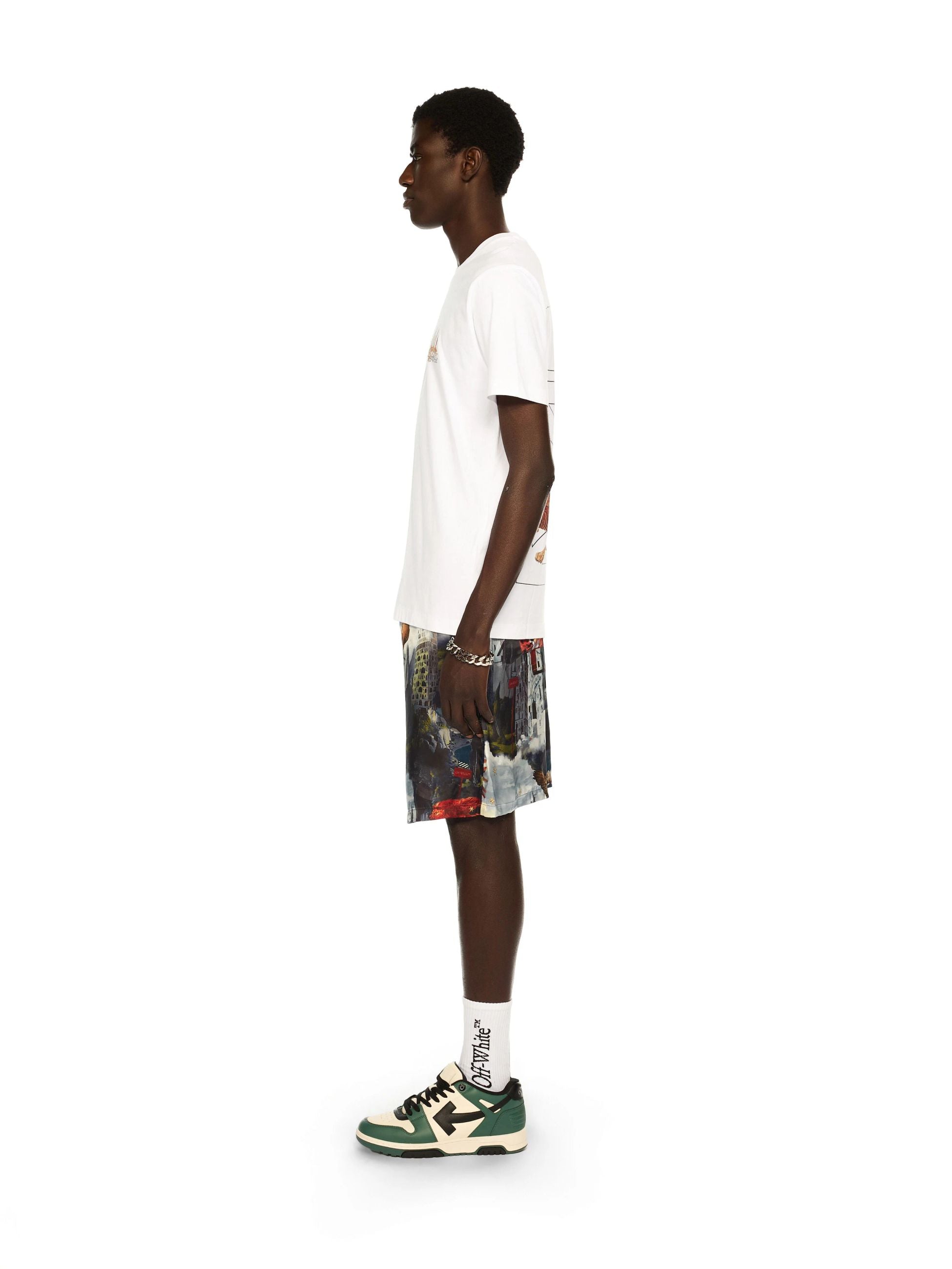 BUILDING ARROW SLIM SS TEE - - OFF-WHITE