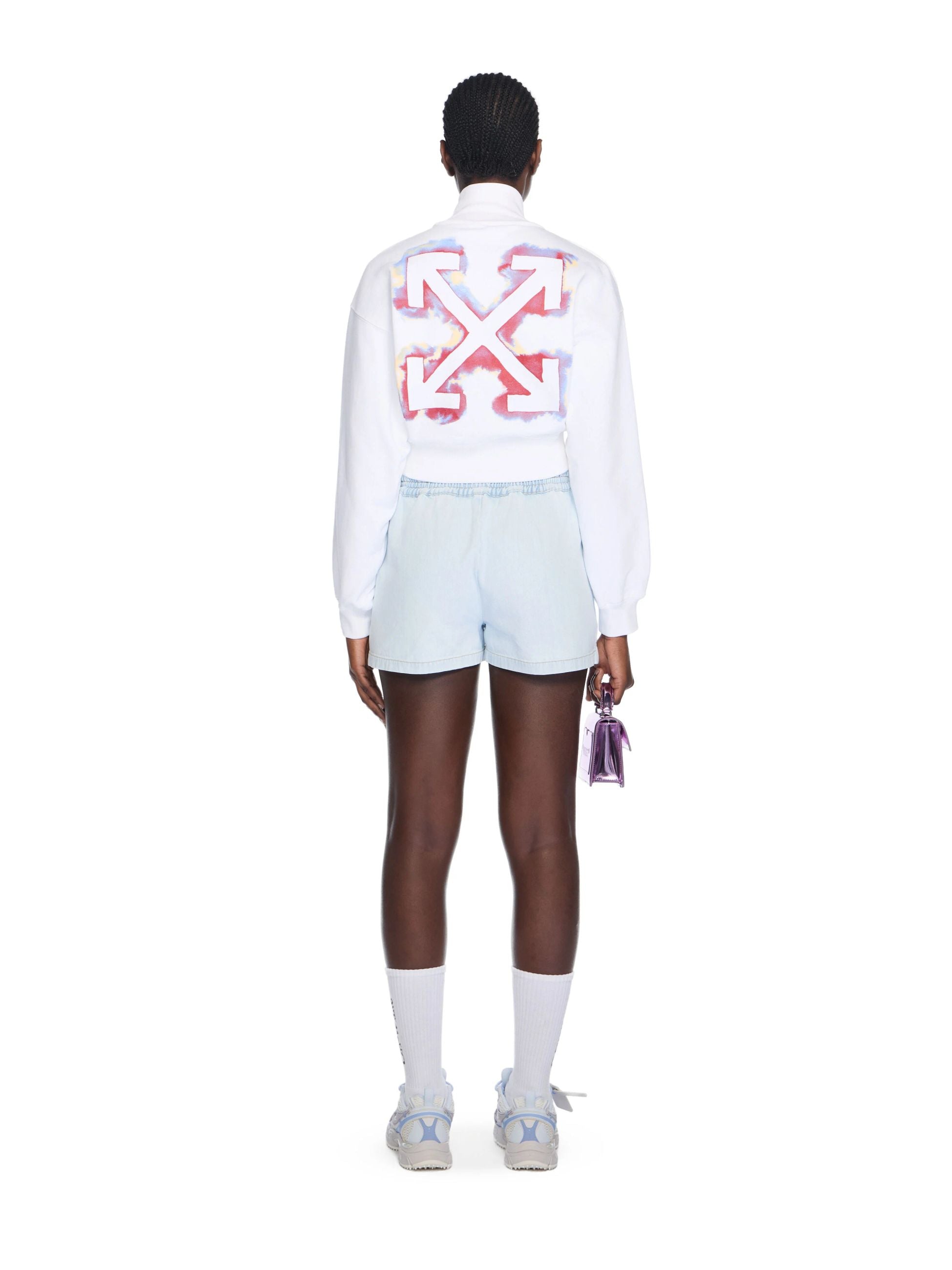 WATER ARROW CROP ZIP-UP JACKET - - OFF-WHITE DONNA