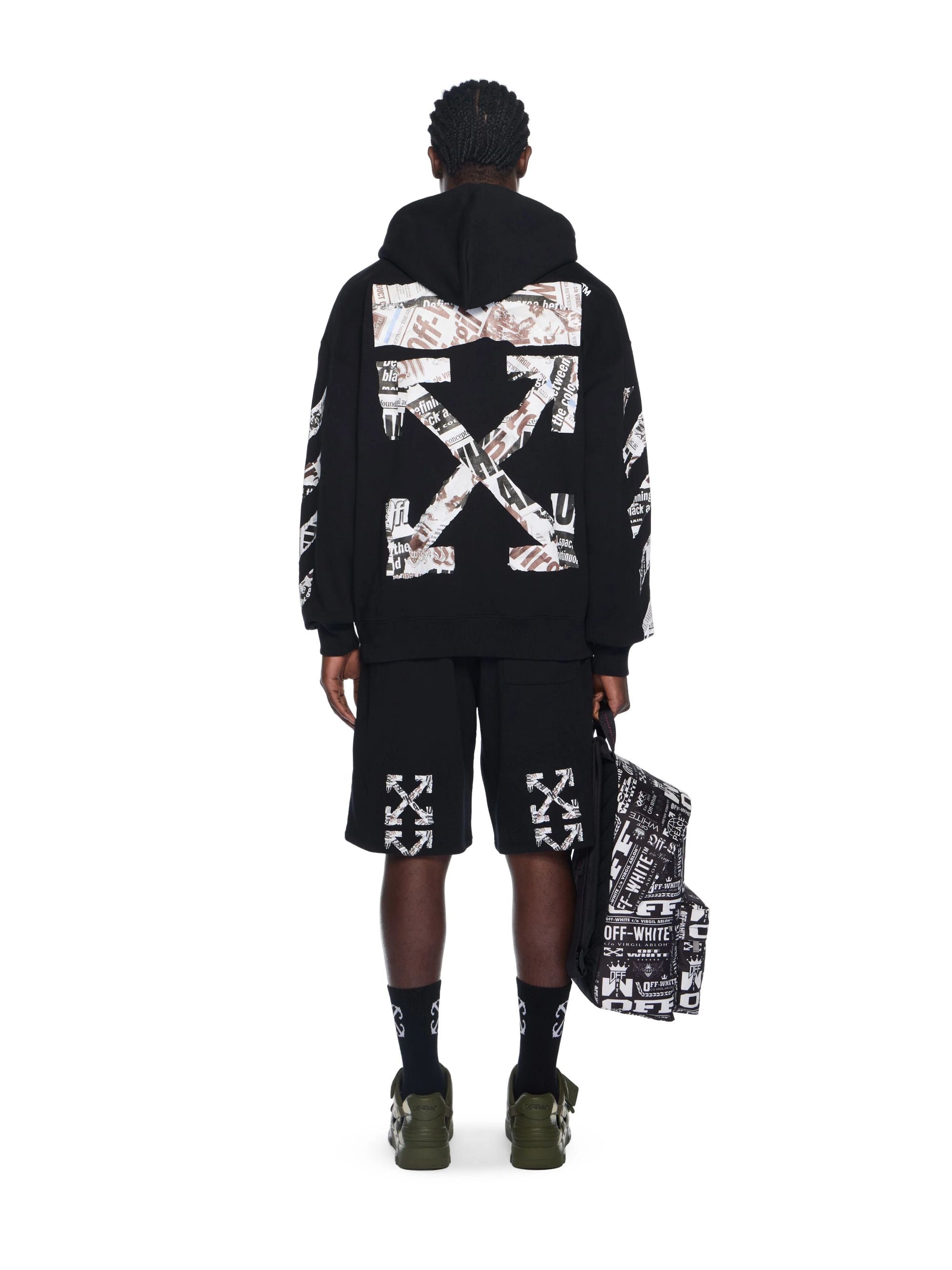NEWS PAPER ARR SKATE SWEATSHORTS - - OFF-WHITE