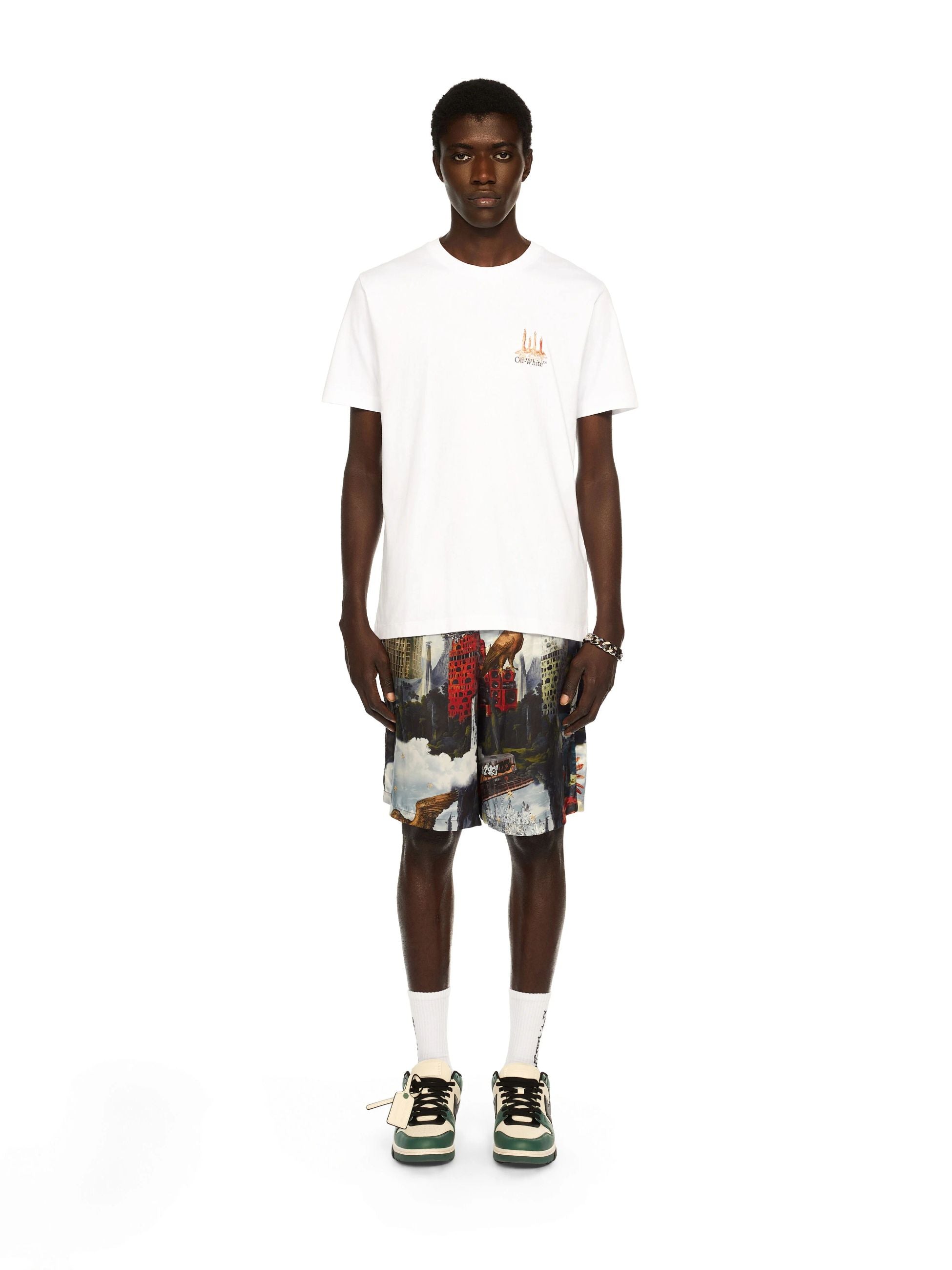 BUILDING ARROW SLIM SS TEE - - OFF-WHITE