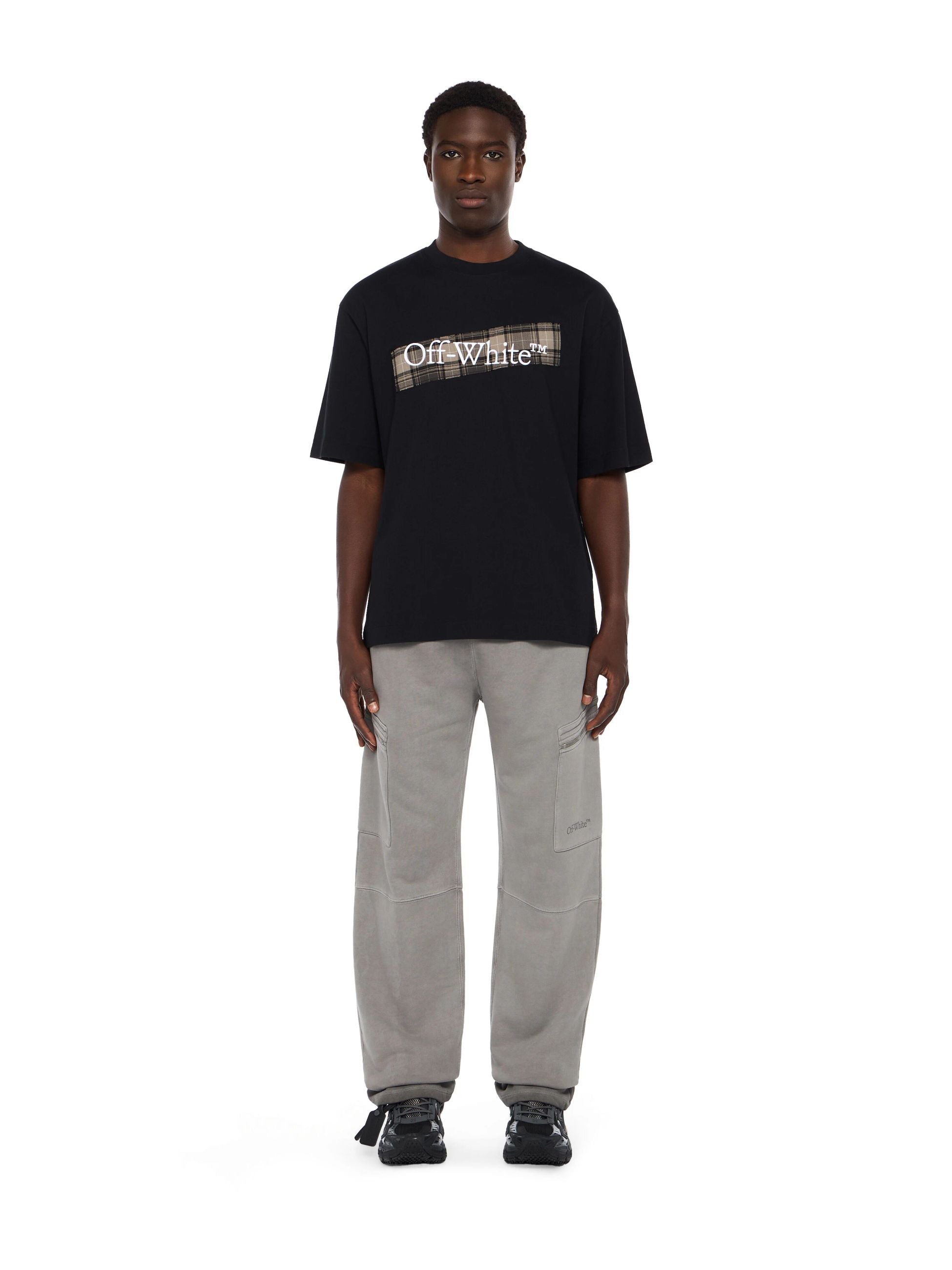FLANNEL DIAG SKATE TEE - - OFF-WHITE