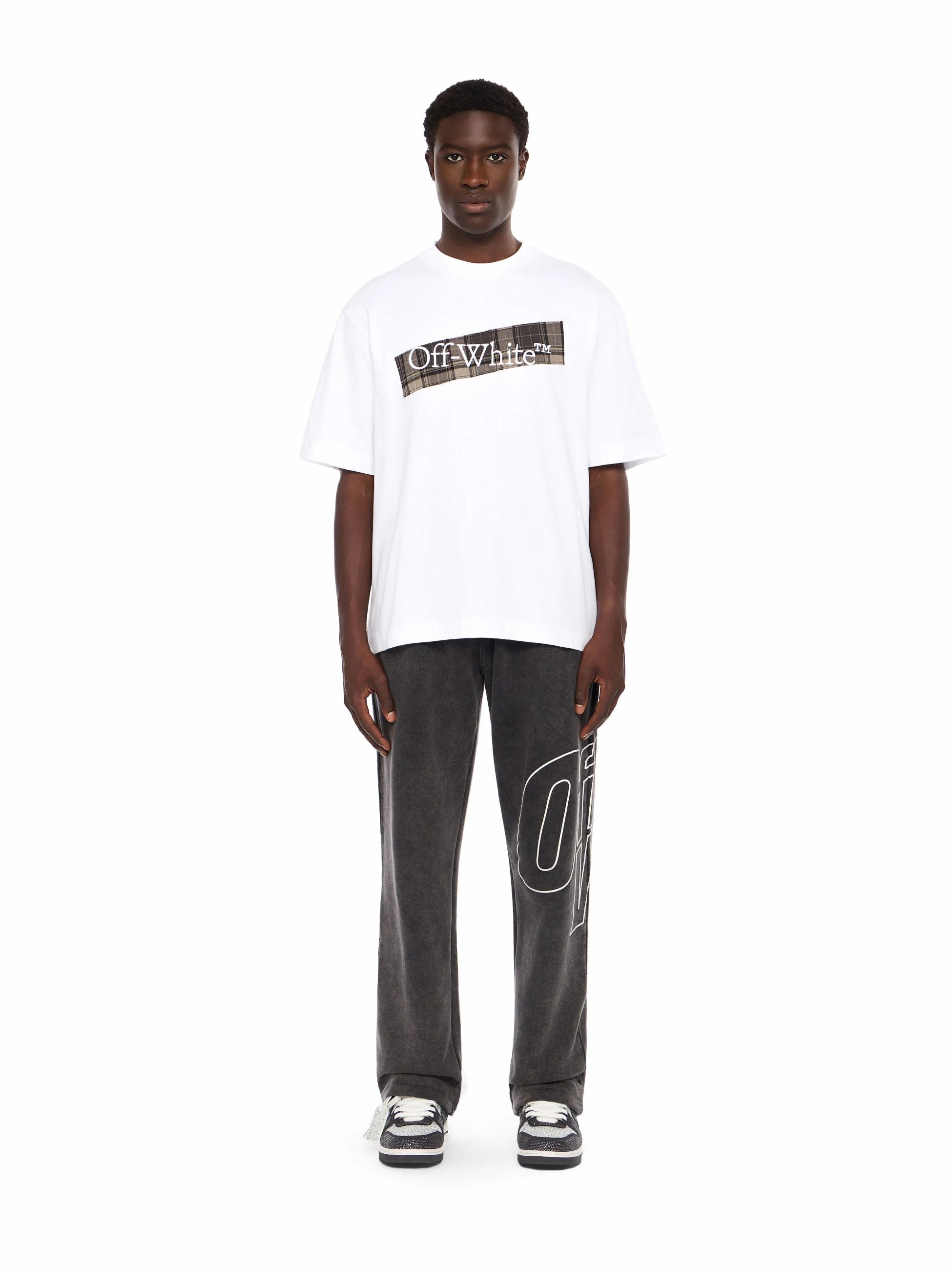 FLANNEL DIAG SKATE TEE - - OFF-WHITE