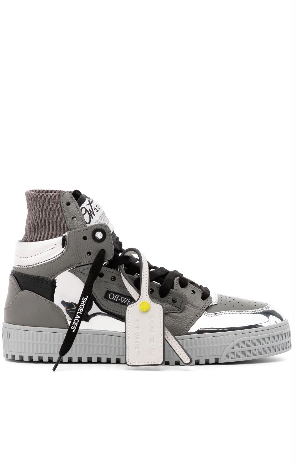 3.0 OFF COURT MIRROR LEATH - - OFF-WHITE