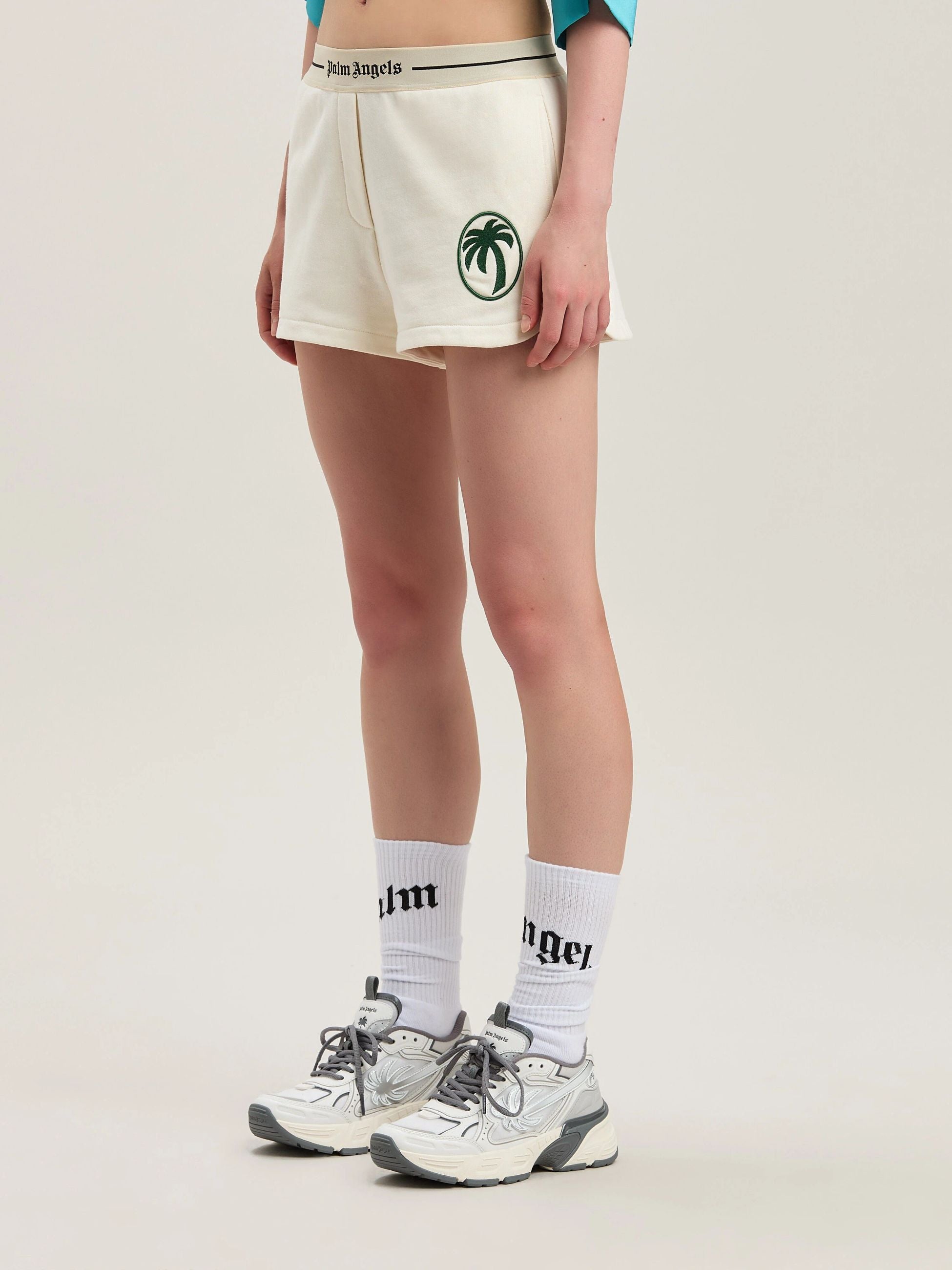 OVAL PALM SWEATSHORT - - PALM ANGELS DONNA