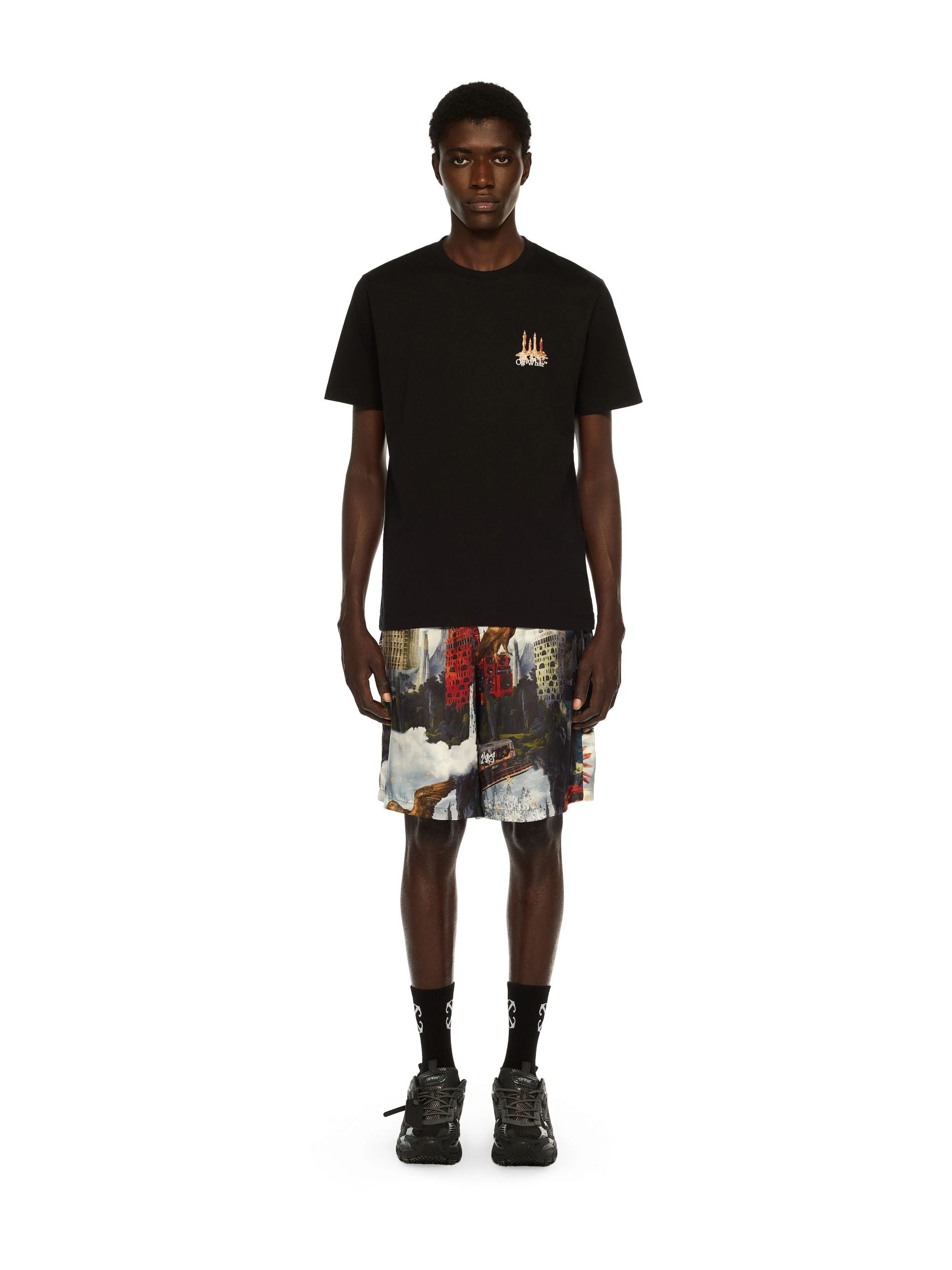 BUILDING ARROW SLIM SS TEE - - OFF-WHITE