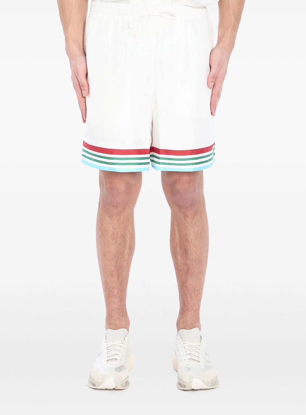 SILK TWILL DRAWSTRING SHORTS - - CASABLANCA