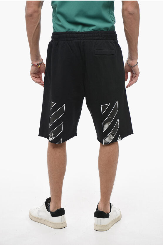 CARAVAG DIAG SWEATSHORT - - OFF-WHITE