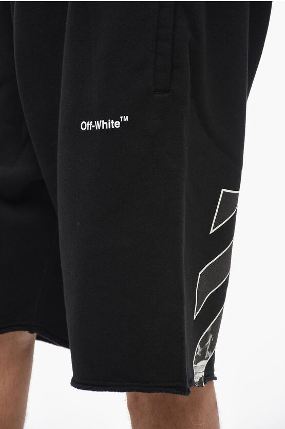 CARAVAG DIAG SWEATSHORT - - OFF-WHITE