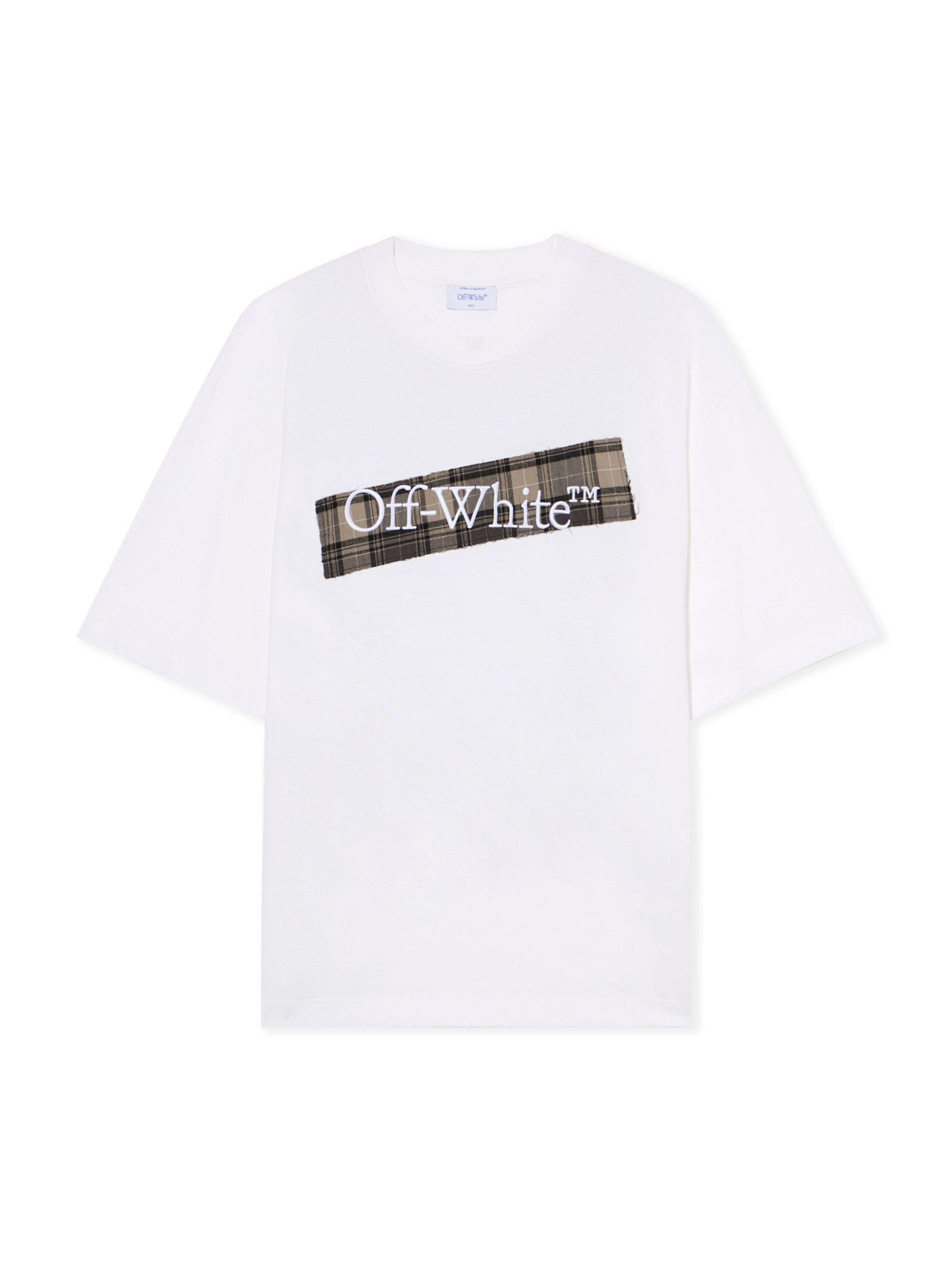 FLANNEL DIAG SKATE TEE - - OFF-WHITE