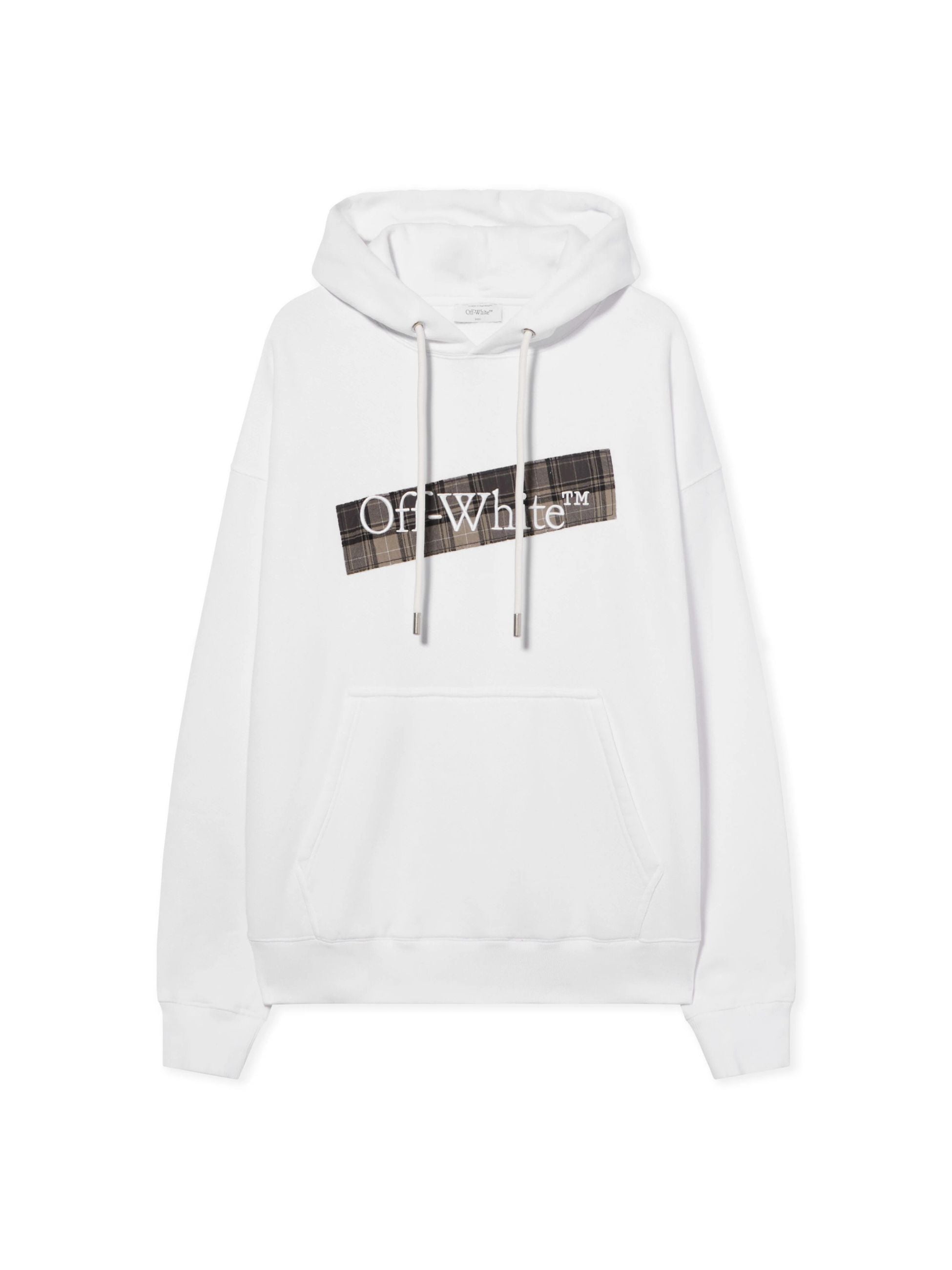 FLANNEL DIAG SKATE HOODIE - - OFF-WHITE