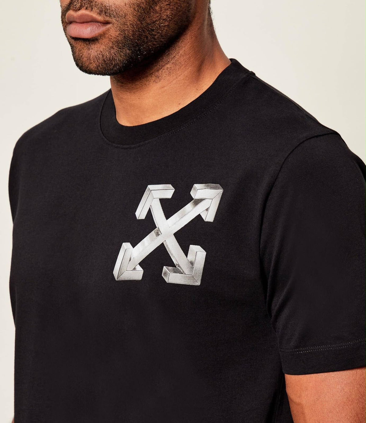 METAL OFF SLIM SS TEE - - OFF-WHITE