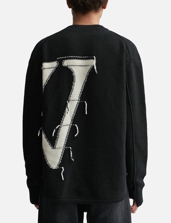 OW MAXI LOGO KNIT CREWNECK - - OFF-WHITE