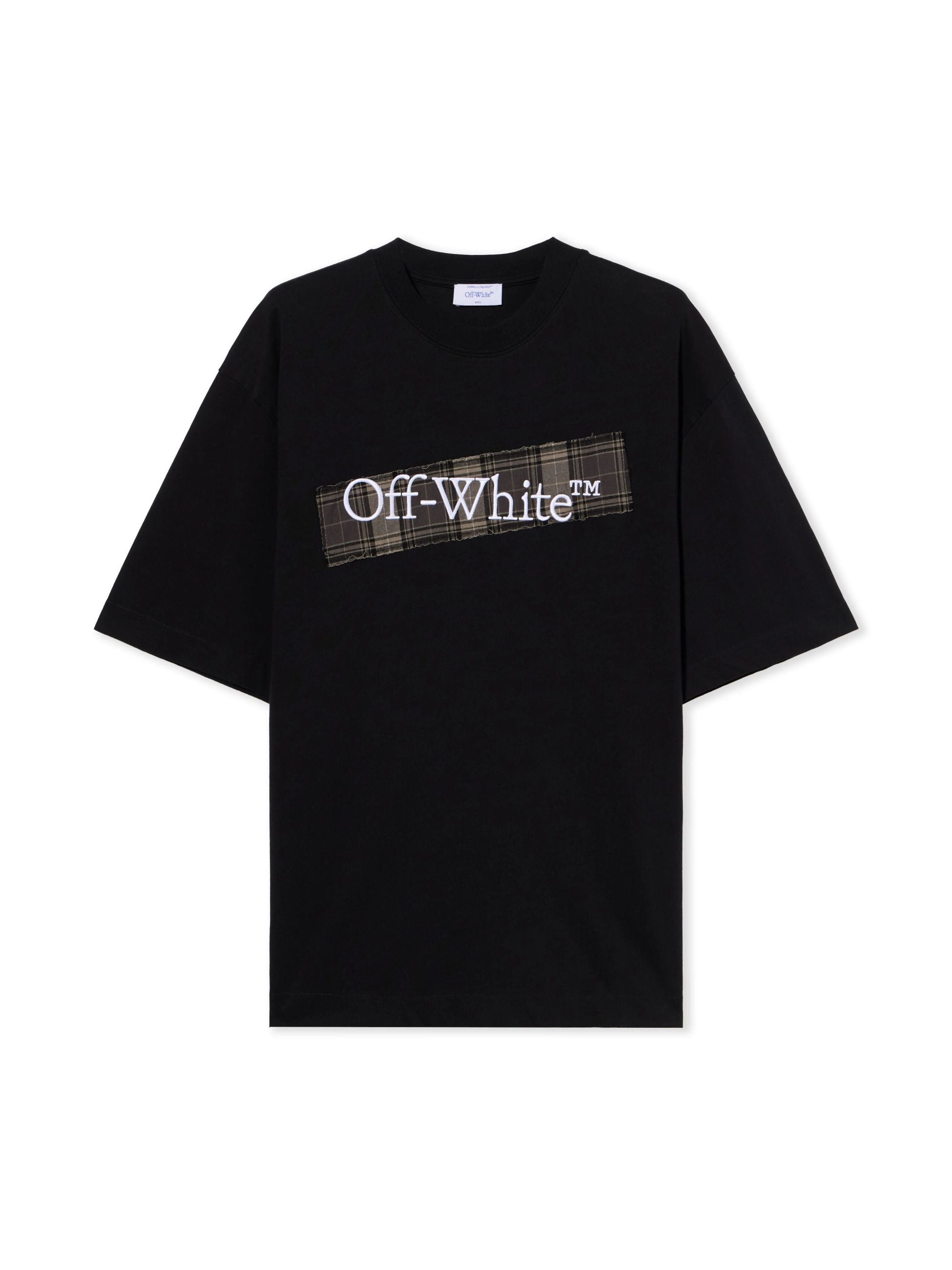 FLANNEL DIAG SKATE TEE - - OFF-WHITE
