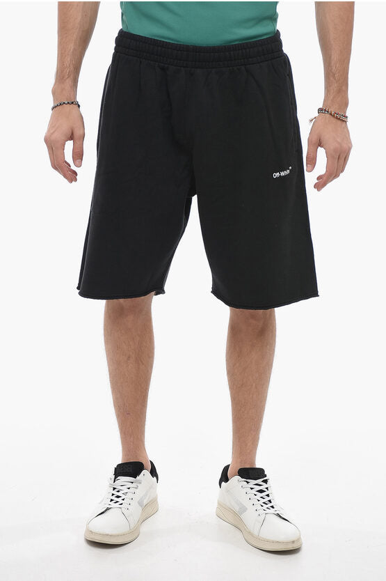 CARAVAG DIAG SWEATSHORT - - OFF-WHITE