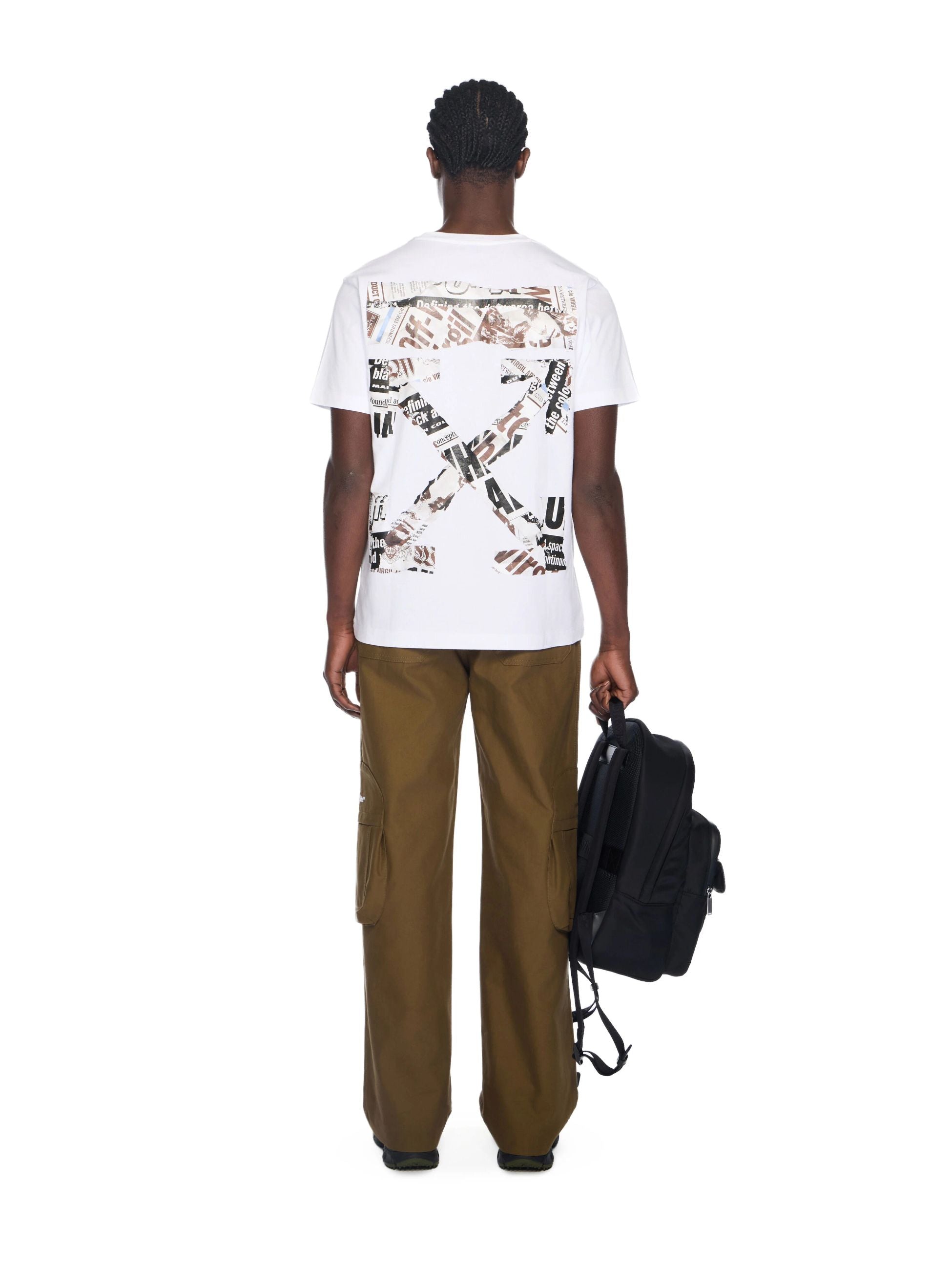 NEWSPAPER ARR SLIM SS TEE - - OFF-WHITE
