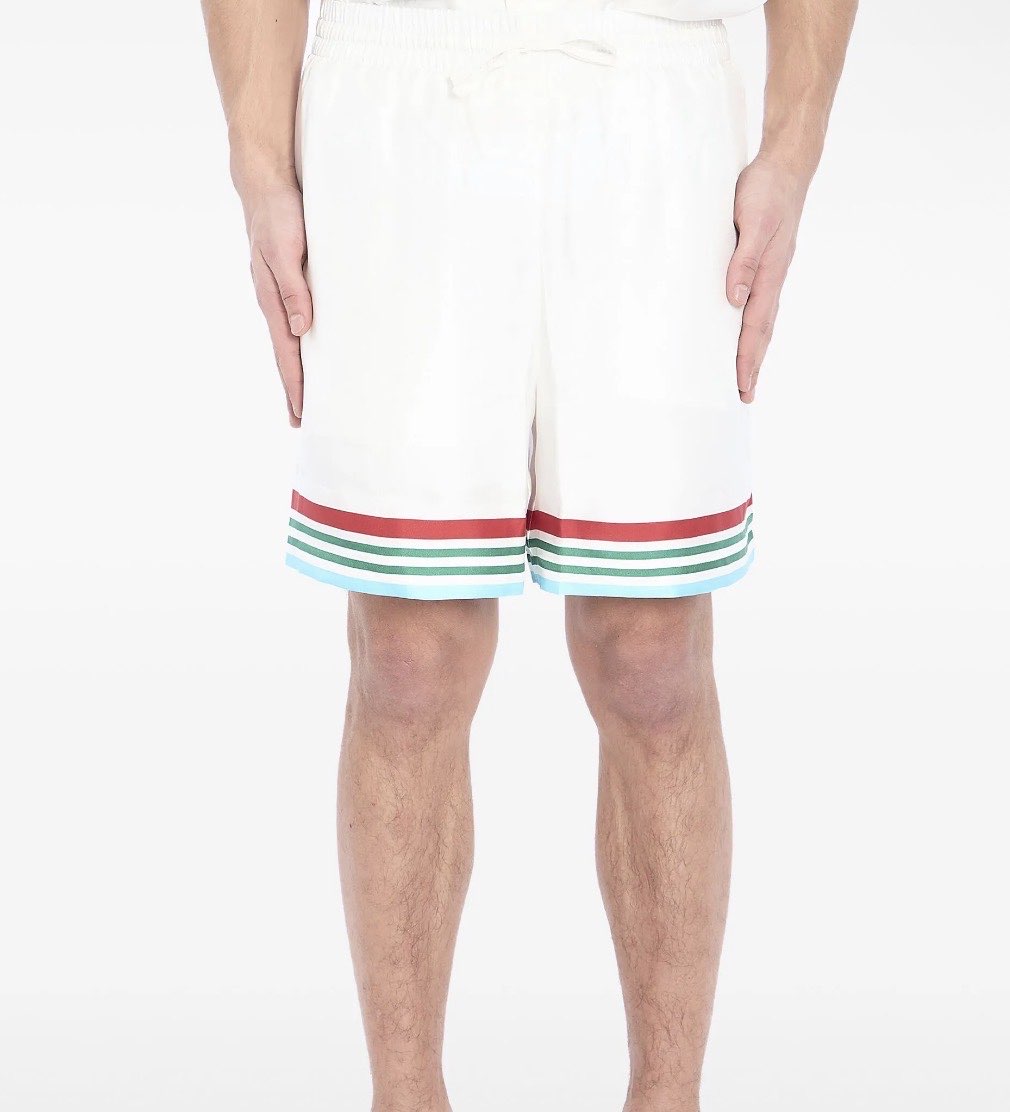 SILK TWILL DRAWSTRING SHORTS -  - CASABLANCA