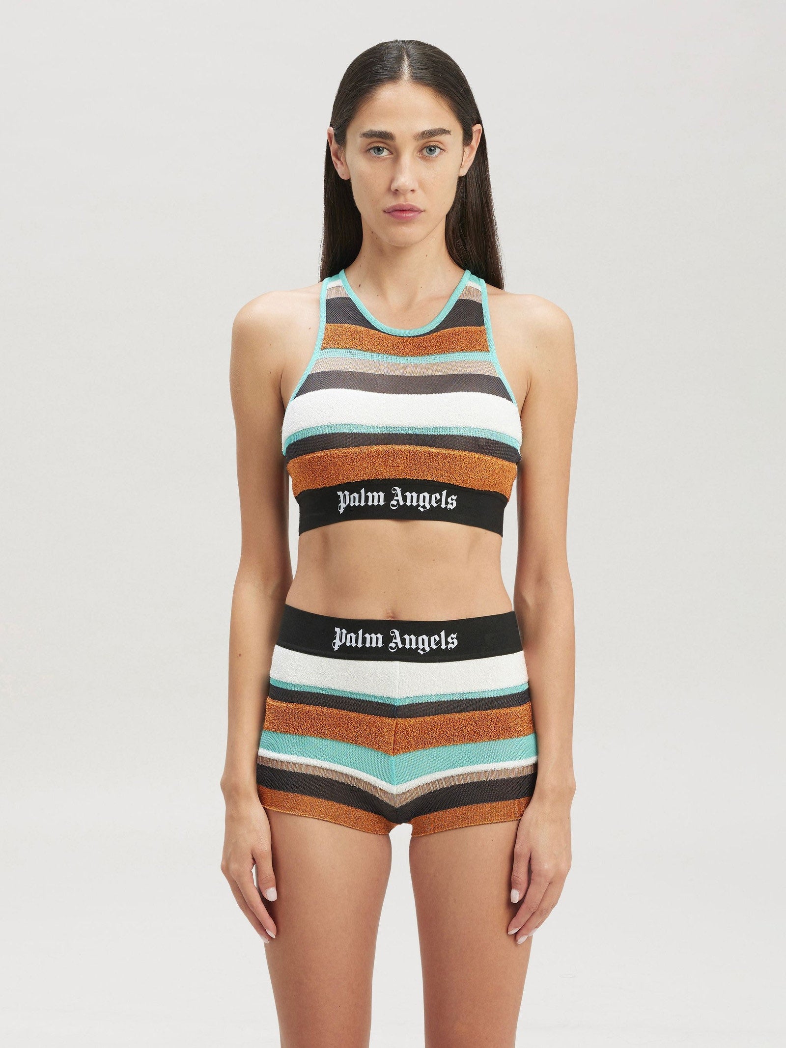 LUREX STRIPES KNIT LOGO TOP -  - PALM ANGELS DONNA