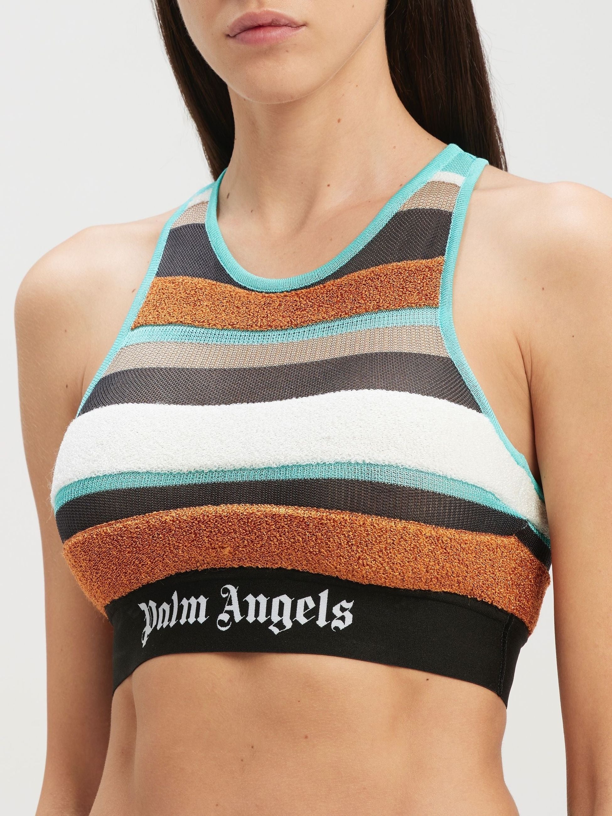 LUREX STRIPES KNIT LOGO TOP -  - PALM ANGELS DONNA