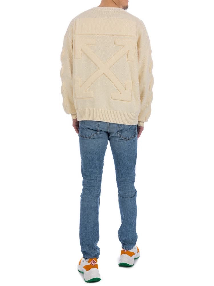 3d diag knit crewneck -  - OFF-WHITE