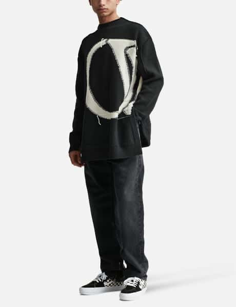 OW MAXI LOGO KNIT CREWNECK -  - OFF-WHITE