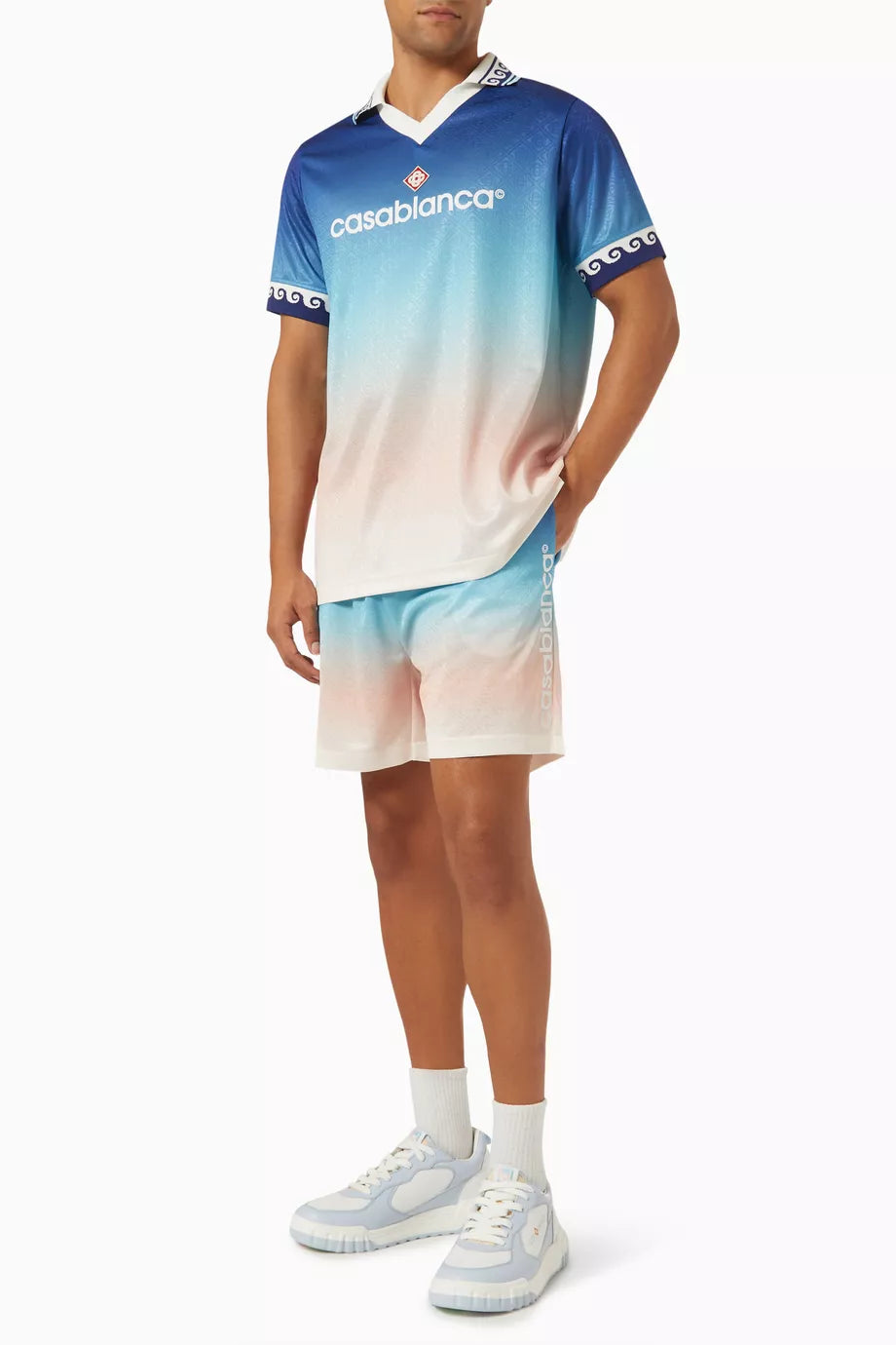 JACQUARD MONOGRAM MENS FOOTBALL SHORTS -  - CASABLANCA